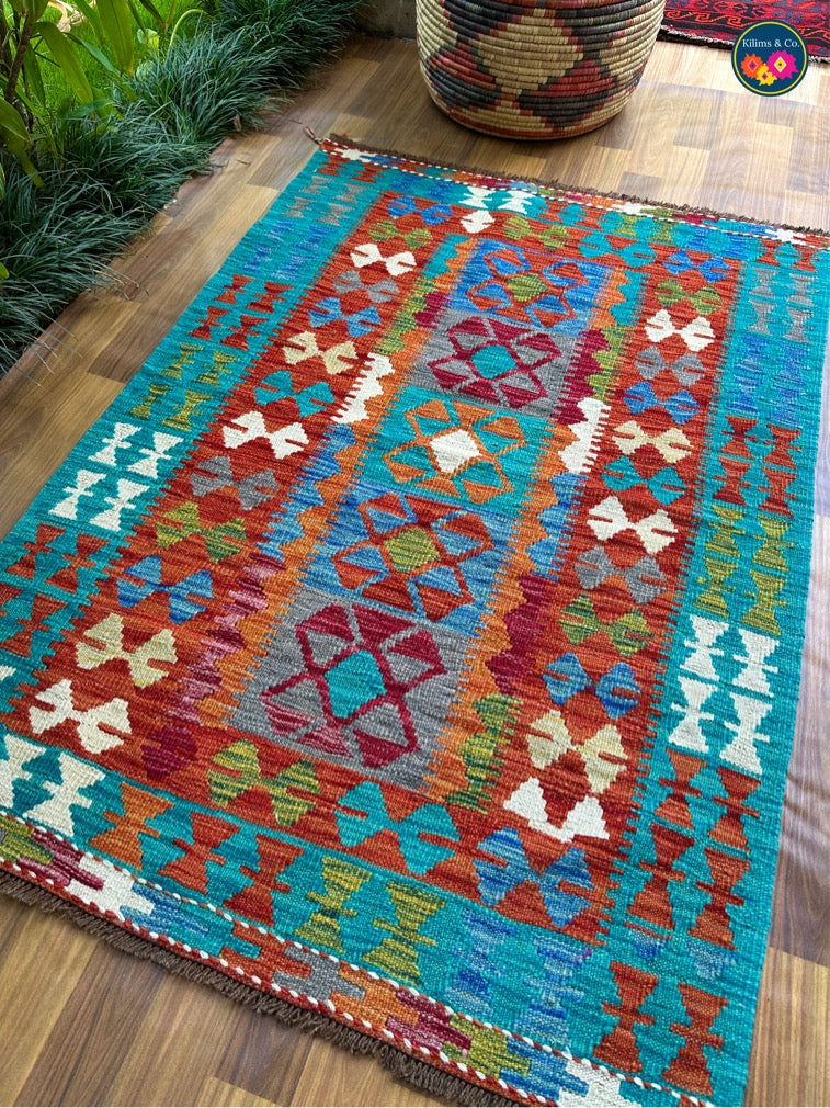 Pure wool kilim 4ft 9in x 3ft 4in