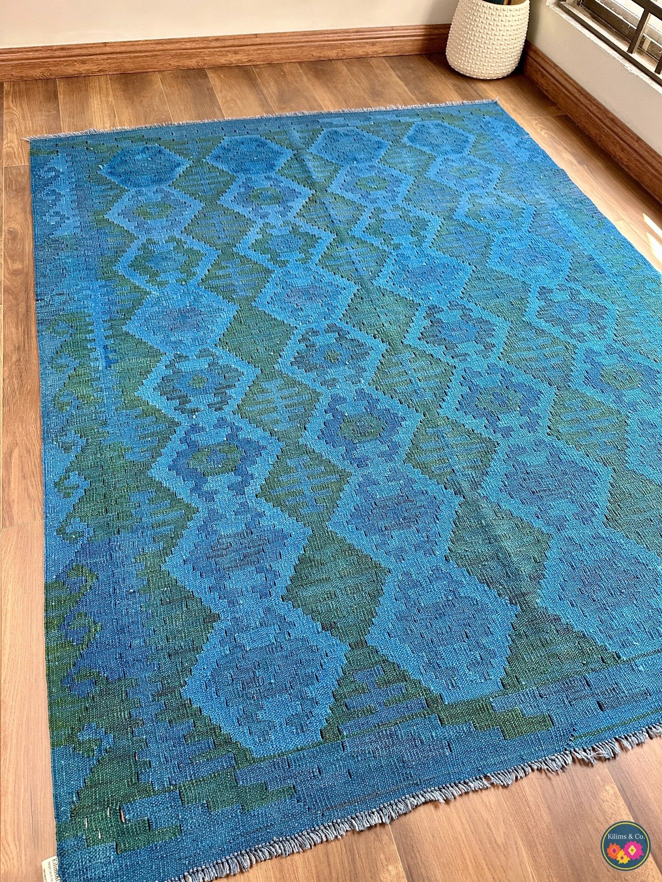 Pure Wool kilim 6ft 11in x 5ft 4in