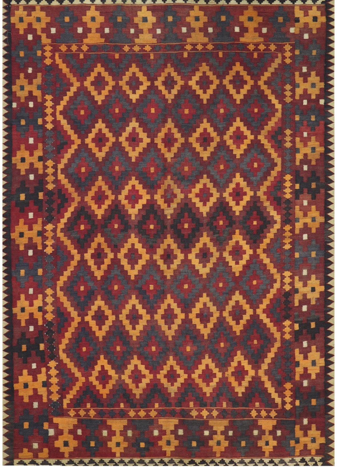 Pure Wool kilim 9ft 3in x 6ft 7in