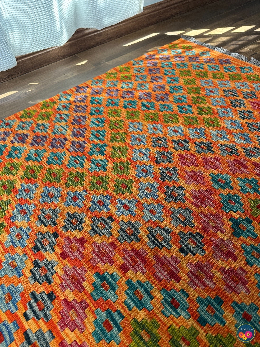 Pure Wool kilim 6ft 4in x 5ft 0in