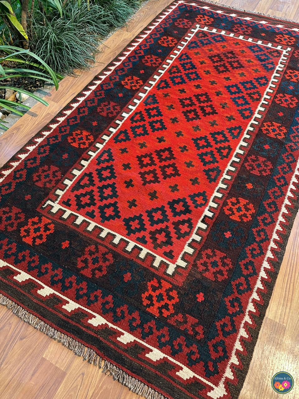 Pure wool kilim 6ft 5in x 3ft 3in