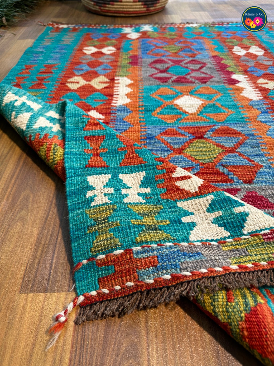 Pure wool kilim 4ft 9in x 3ft 4in