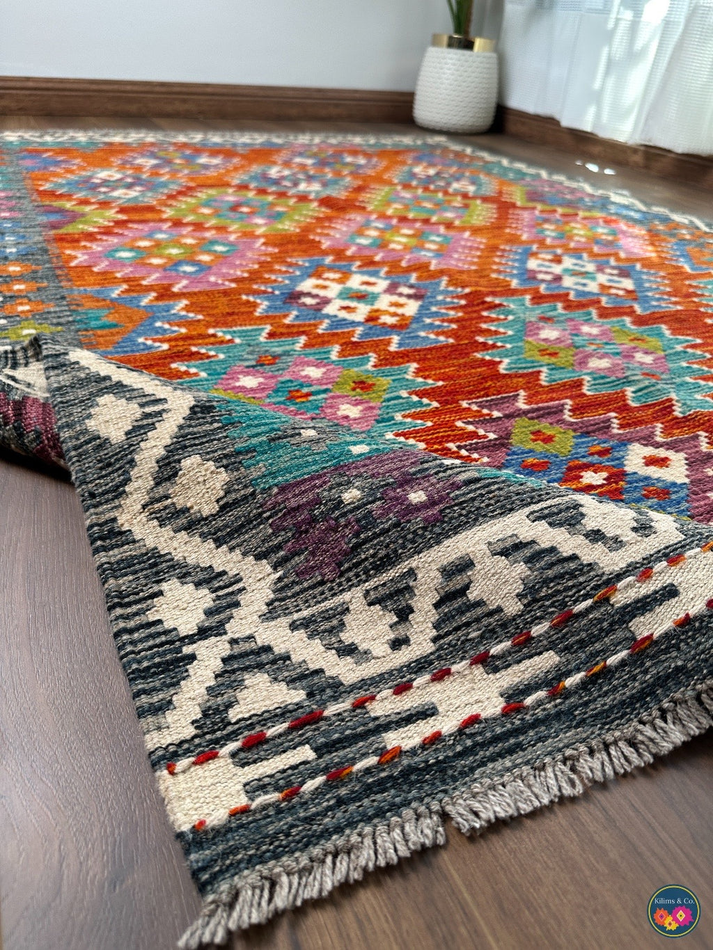 Pure Wool kilim 7ft 0in x 4ft 10in