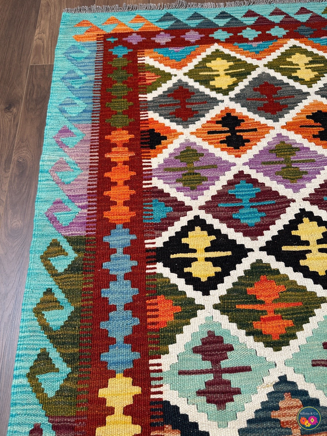Pure Wool kilim 6ft 10in x 5ft 1in