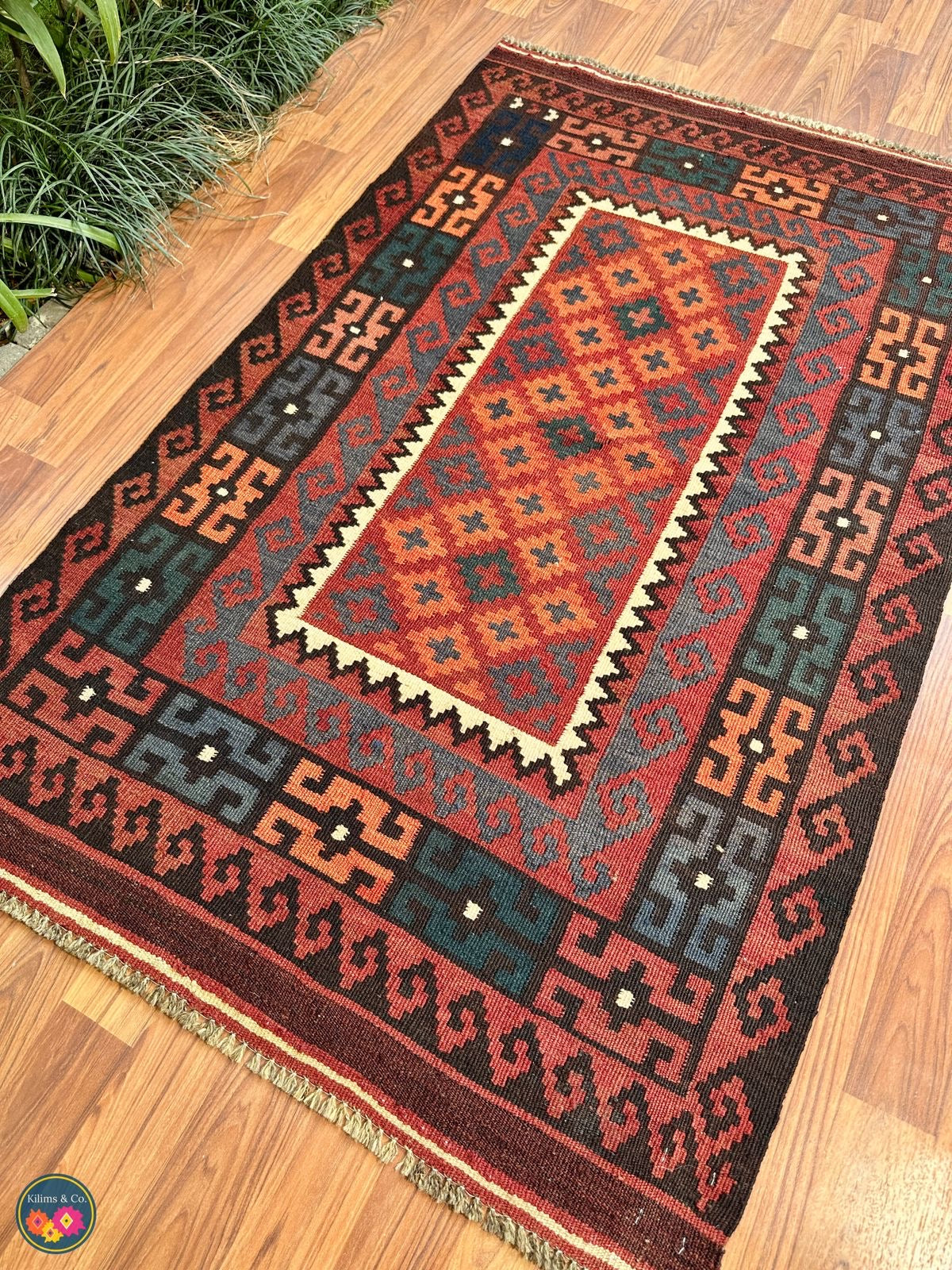 Pure wool kilim 4ft 9in x 2ft 11in