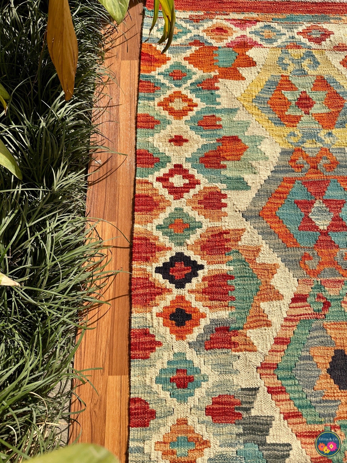 Pure wool kilim (6′8″ × 4′11″ )