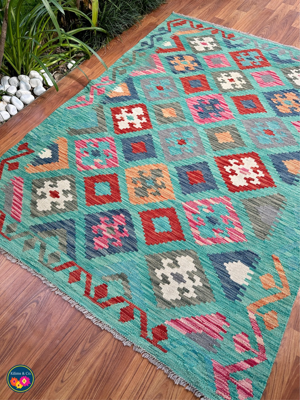 Pure wool kilim 5'10”x4'2”