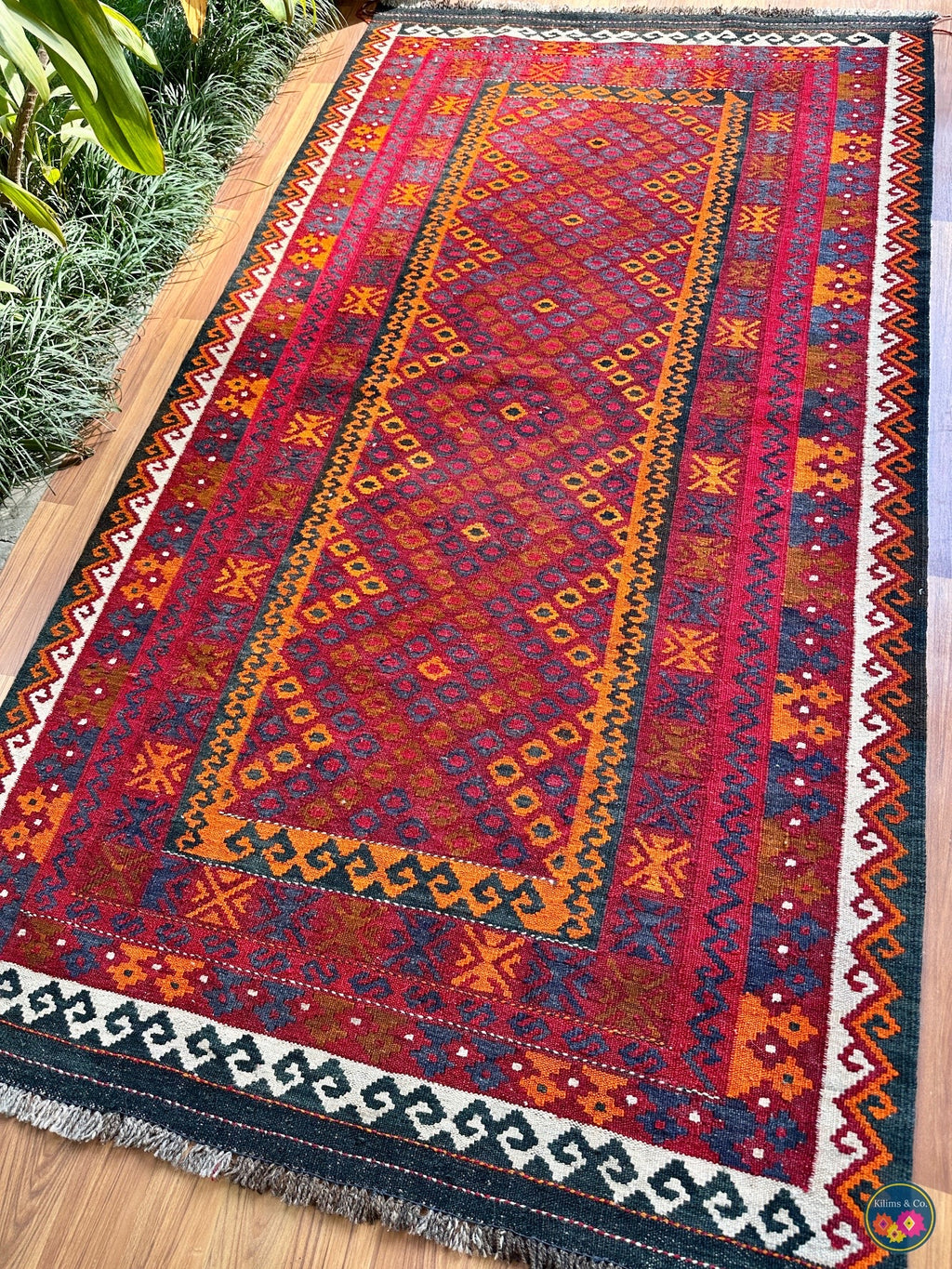 Pure wool Ghalmoori kilim (6′9″ × 3′8″)