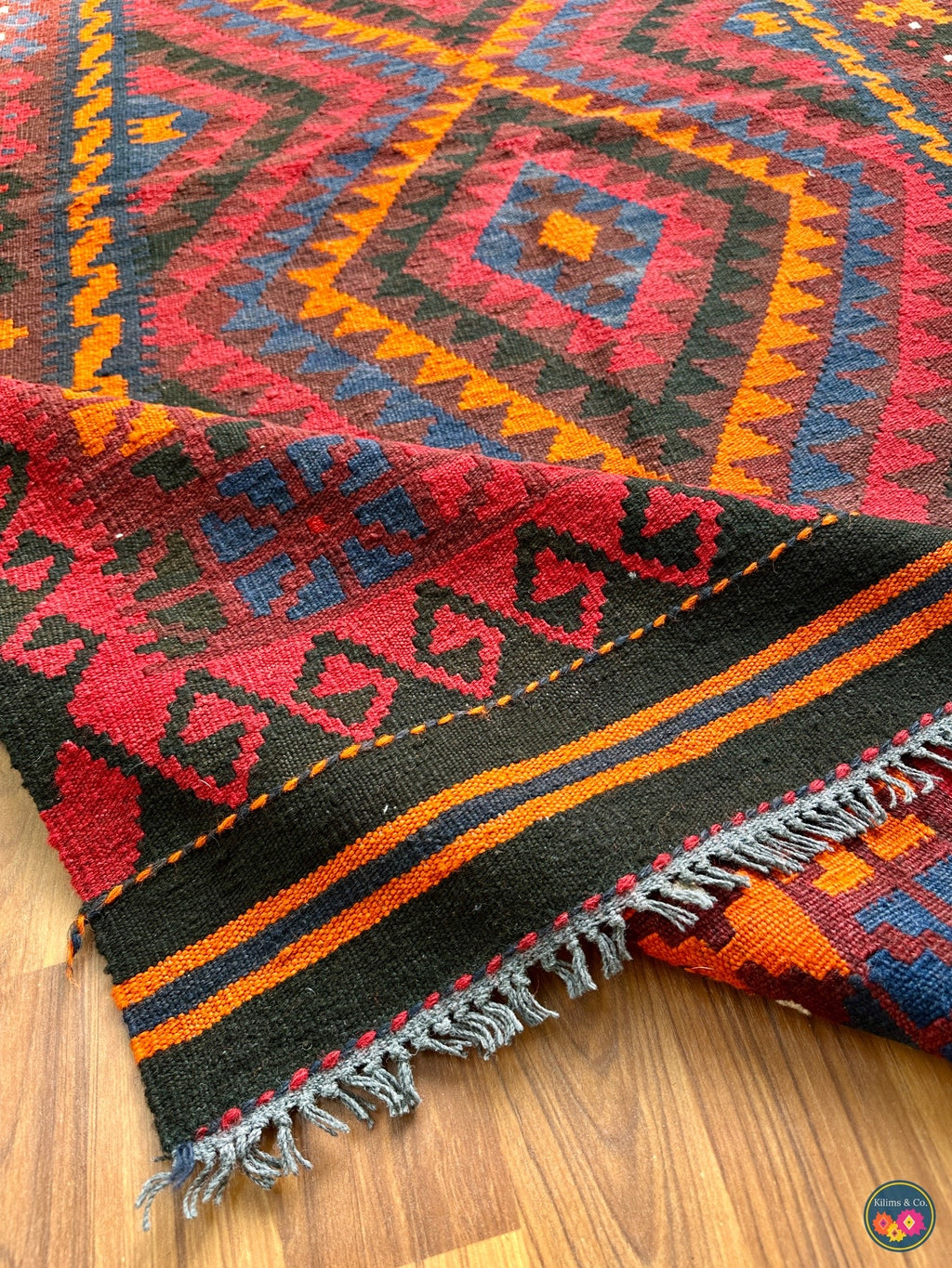 Pure wool Ghalmoori kilim (6′10″ × 4′4″)