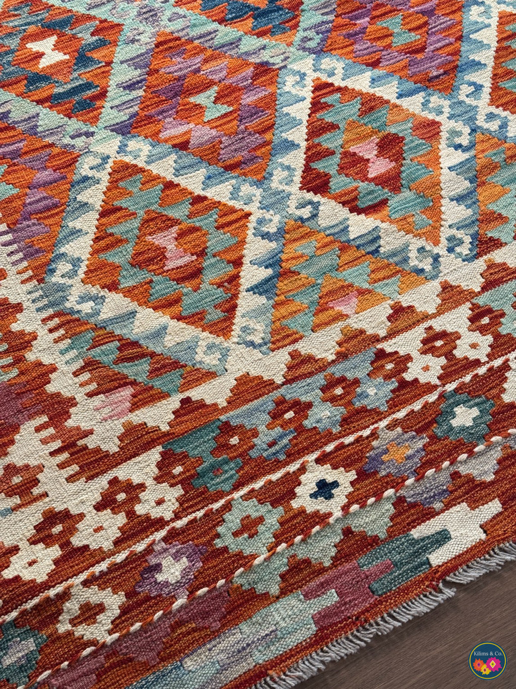 Pure Wool kilim 6ft 7in x 5ft 6in