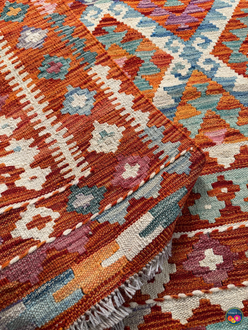 Pure Wool kilim 6ft 7in x 5ft 6in