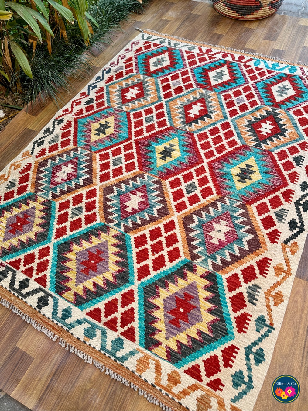 Pure wool kilim 5'8x4'1"