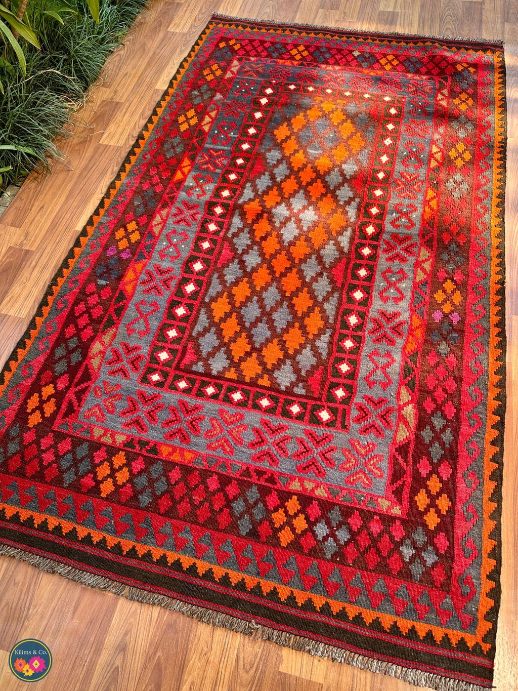 Pure wool kilim 6ft 5in x 3ft 8in