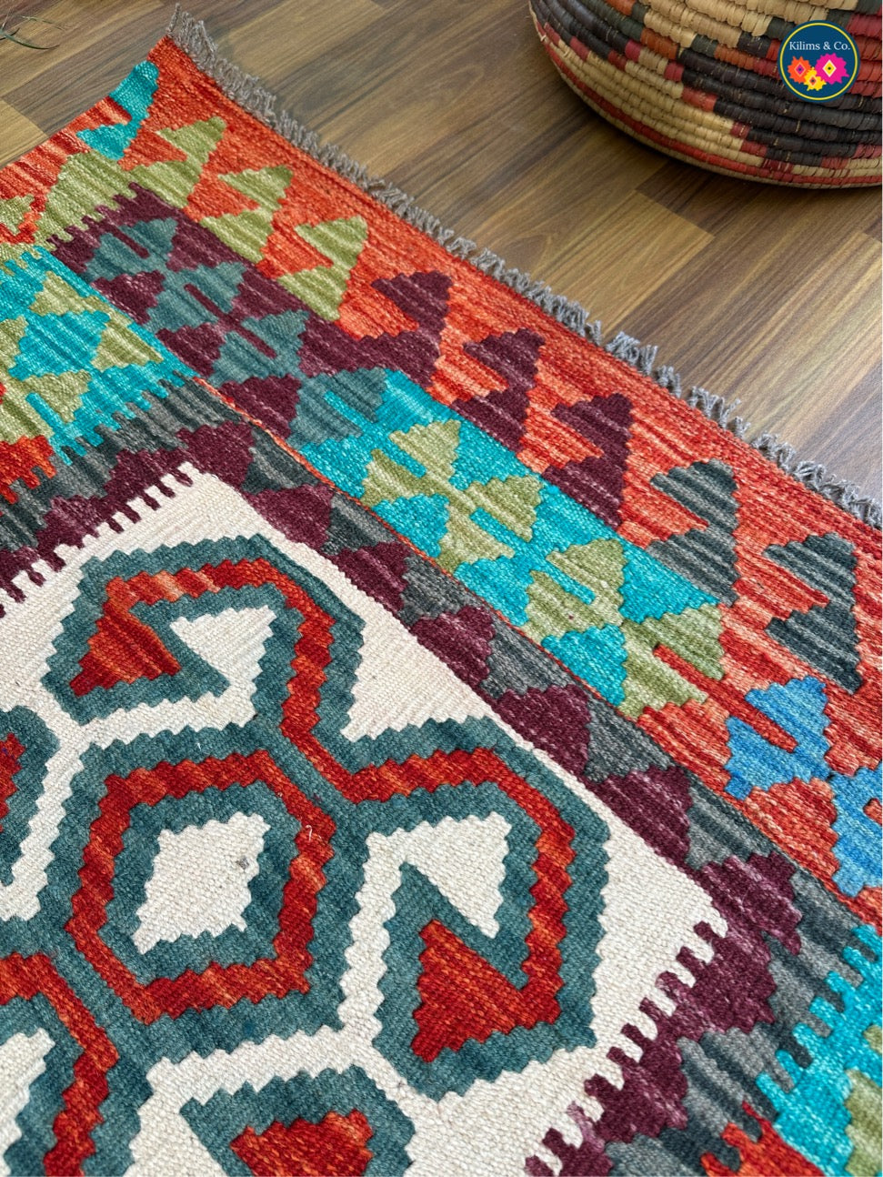 Pure wool kilim 4ft 11in x 3ft 6in