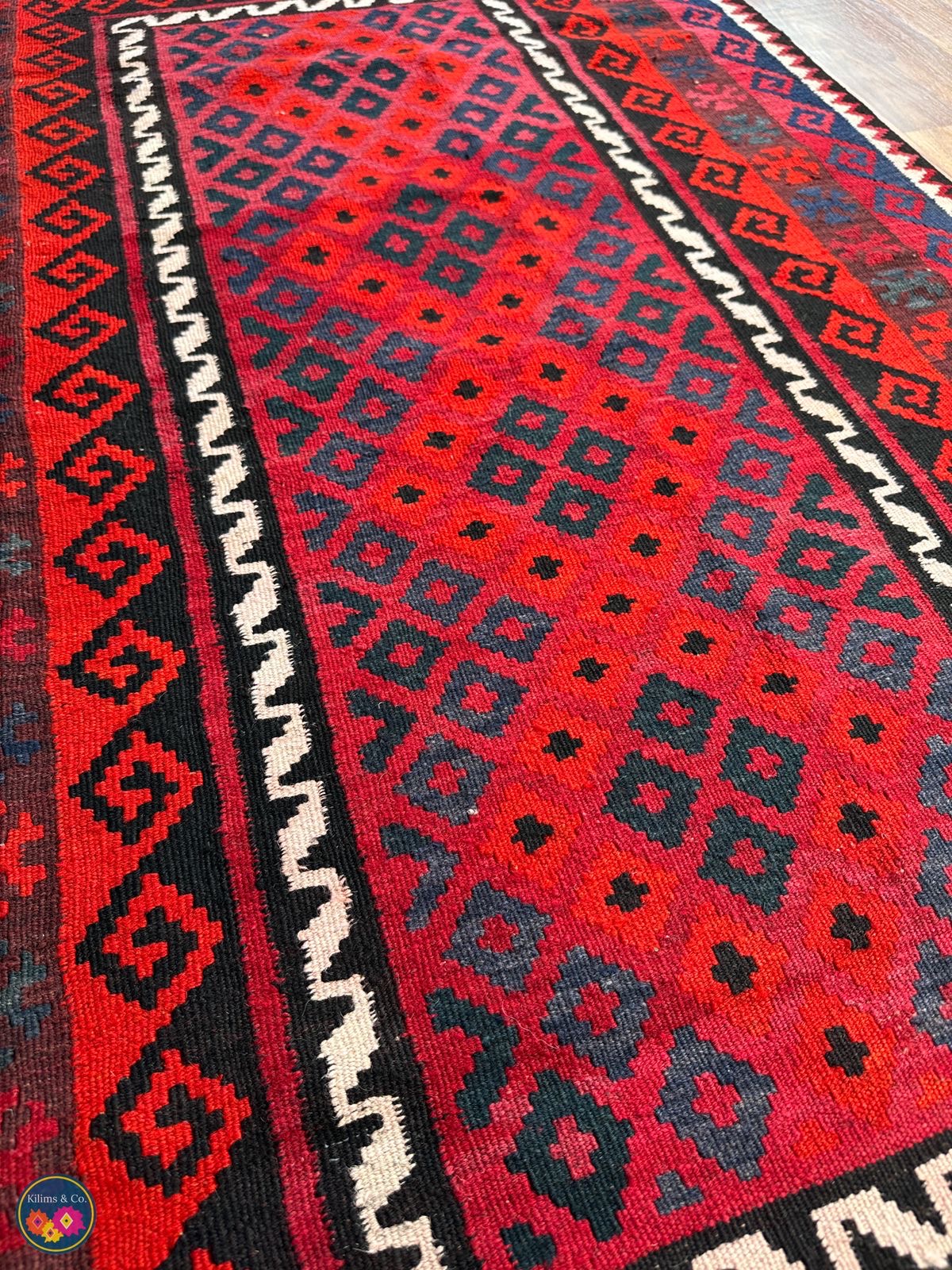 Pure wool kilim 6ft 3in x 3ft 3in
