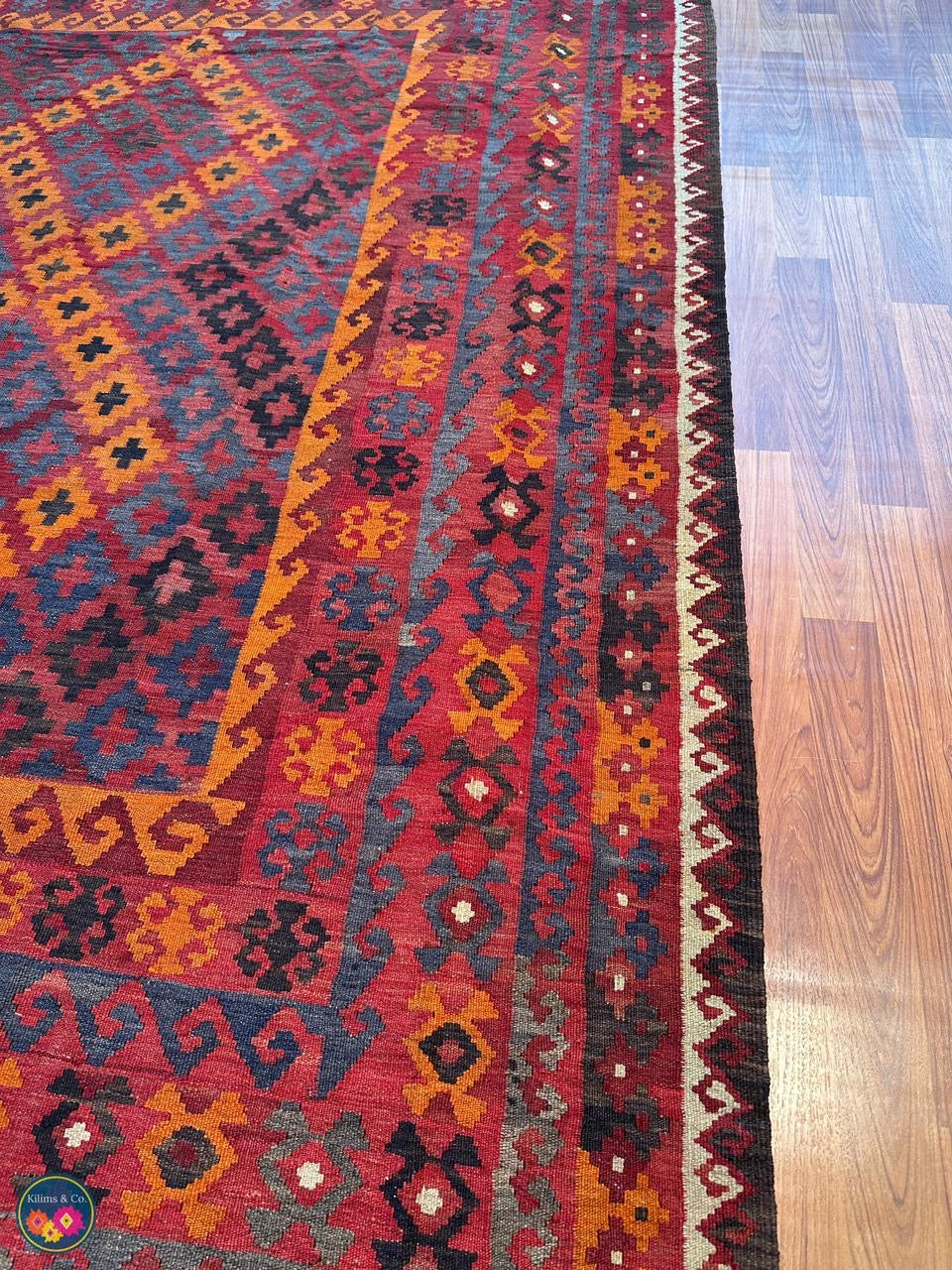 Pure Wool kilim 9ft 8in x 6ft 11in