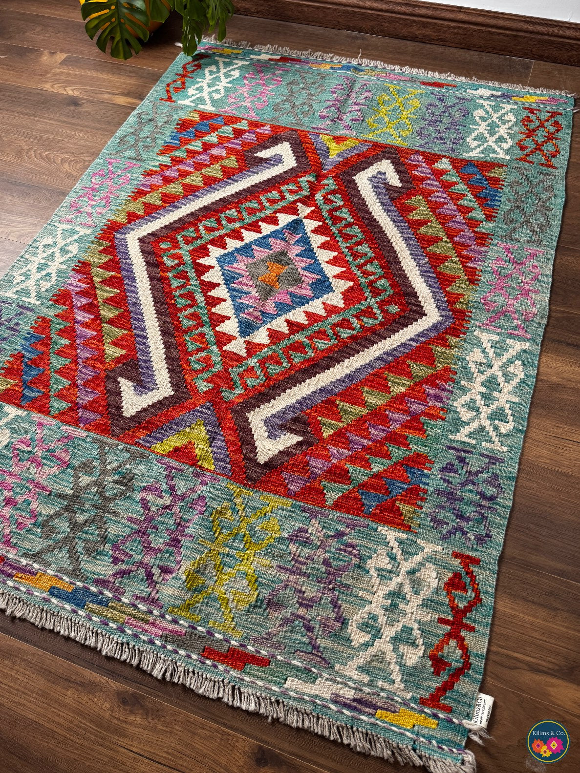 Pure Wool kilim 4’10”x3’5”