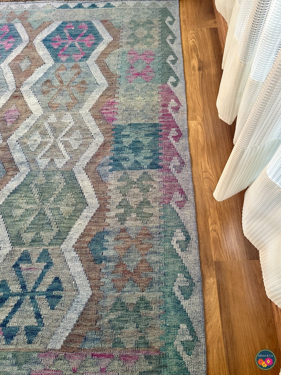 Over-dyed kilim 6ft 5in x 4ft 11in