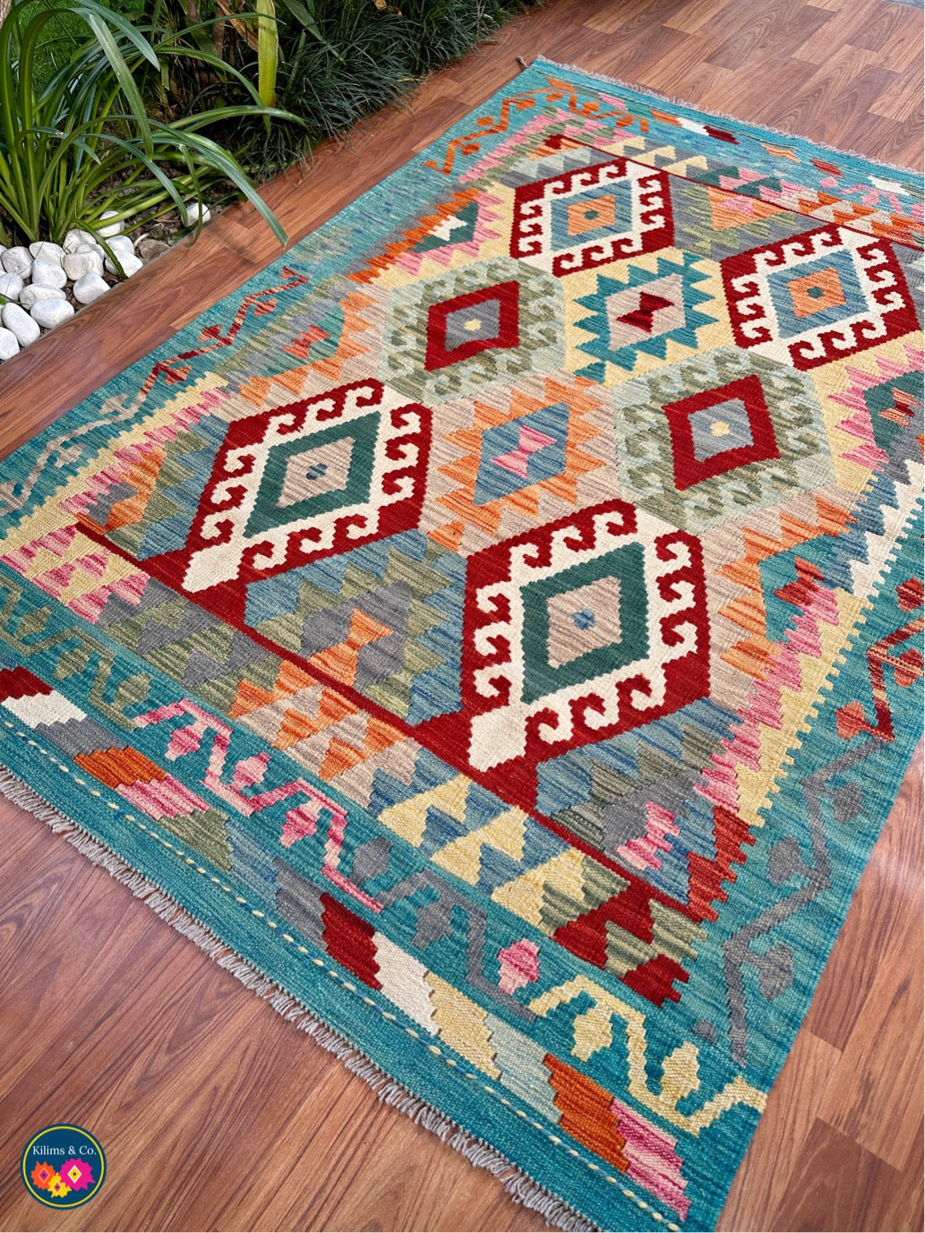 Pure wool kilim 5'10”x4'1”
