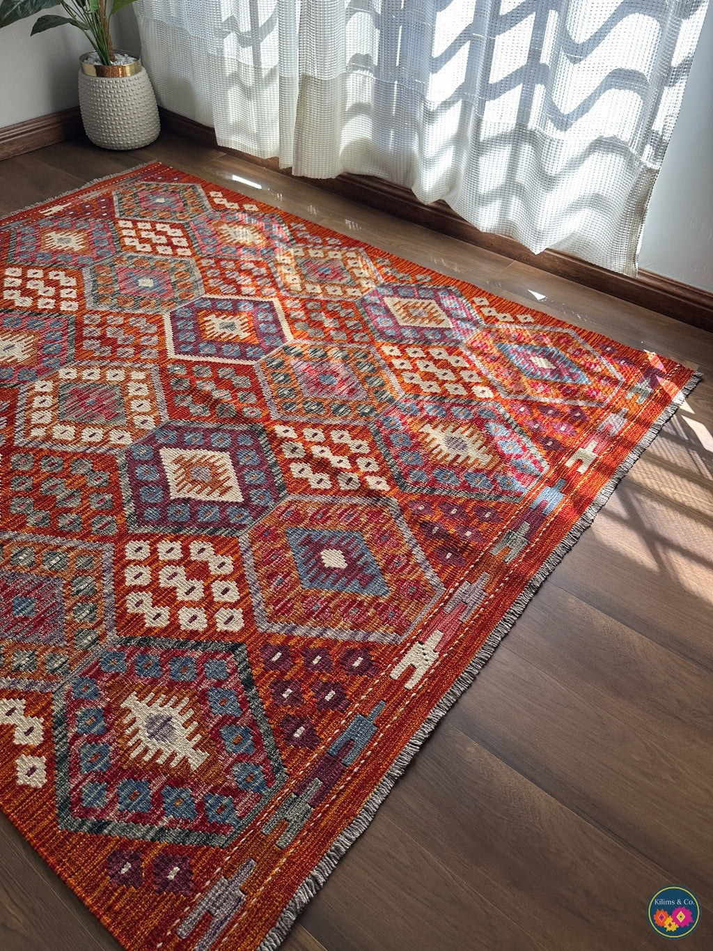 Pure Wool kilim 7ft 0in x 4ft 10in