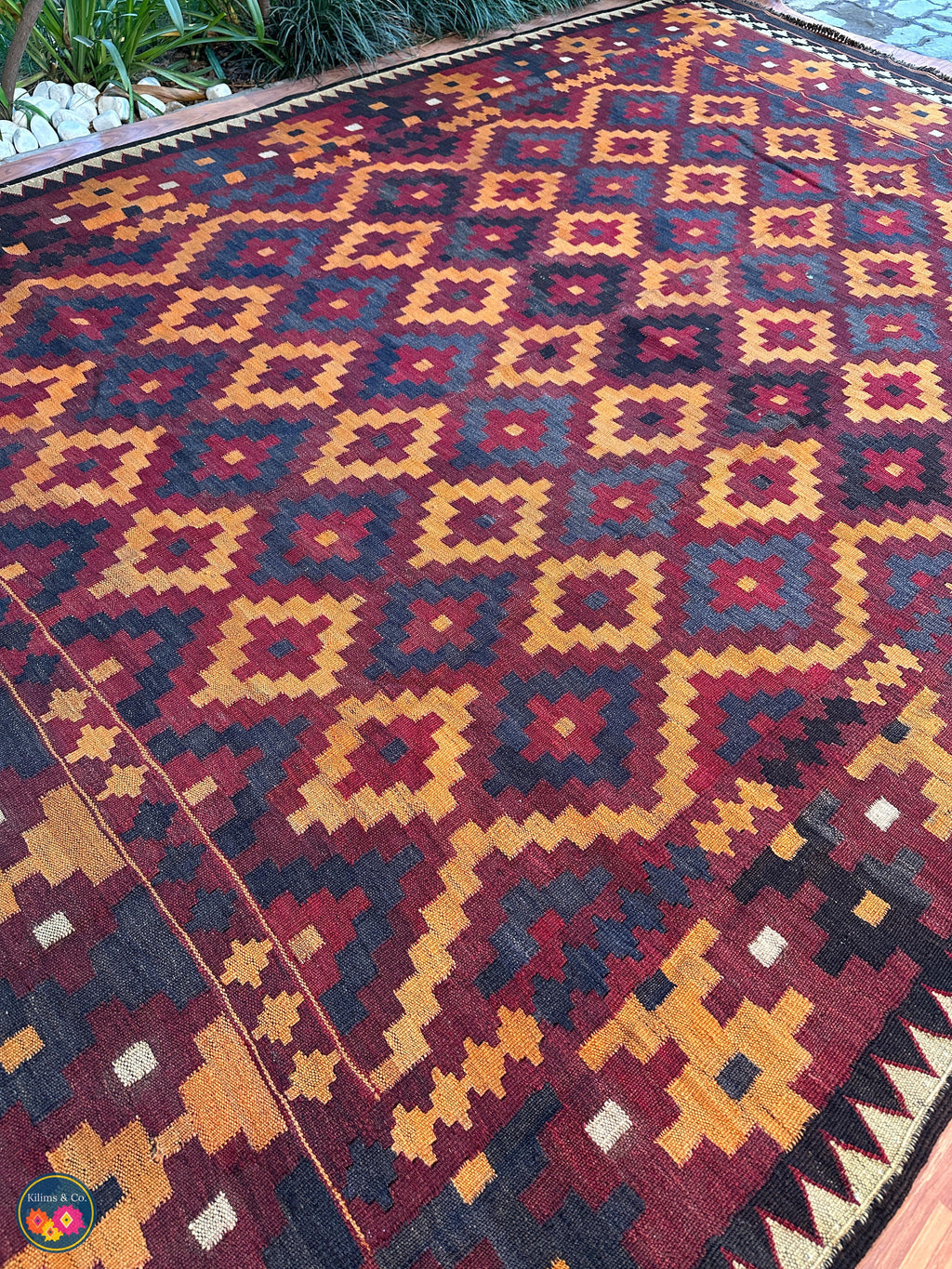 Pure Wool kilim 9ft 3in x 6ft 7in