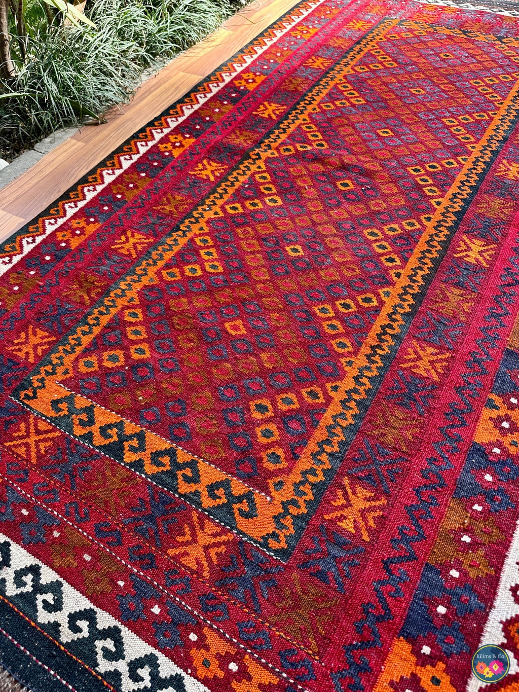 Pure wool Ghalmoori kilim (6′9″ × 3′8″)