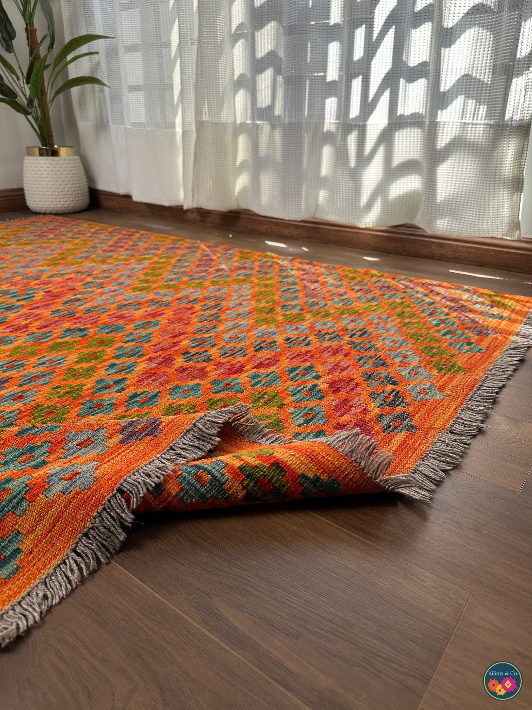 Pure Wool kilim 6ft 4in x 5ft 0in