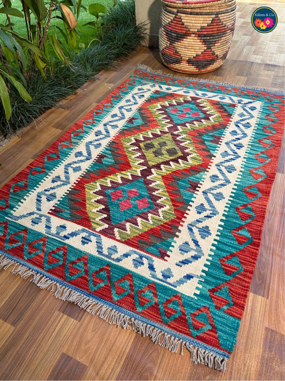 Pure wool kilim 5’0 x 3’4