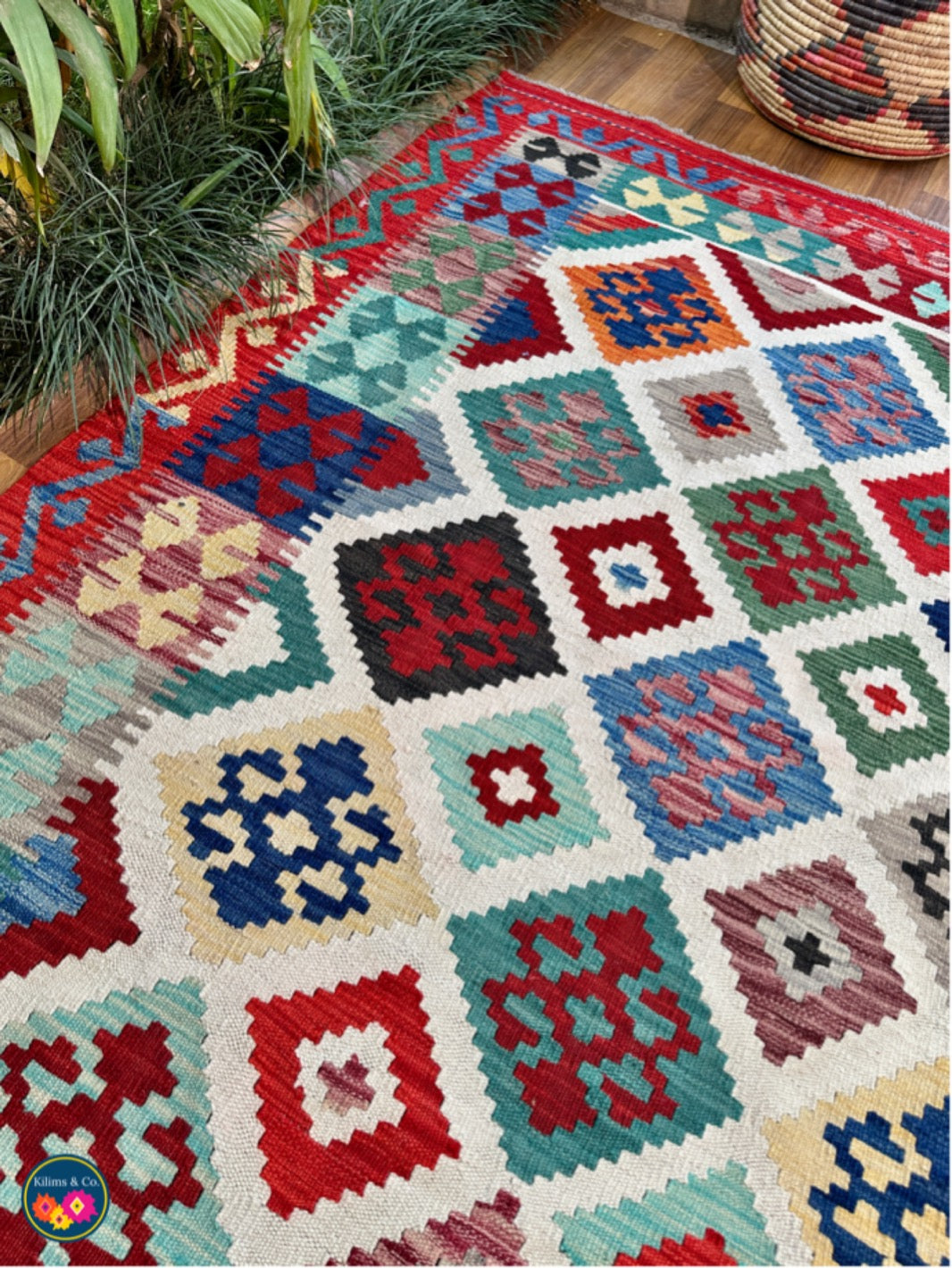 Pure wool kilim  6'6"x5'1