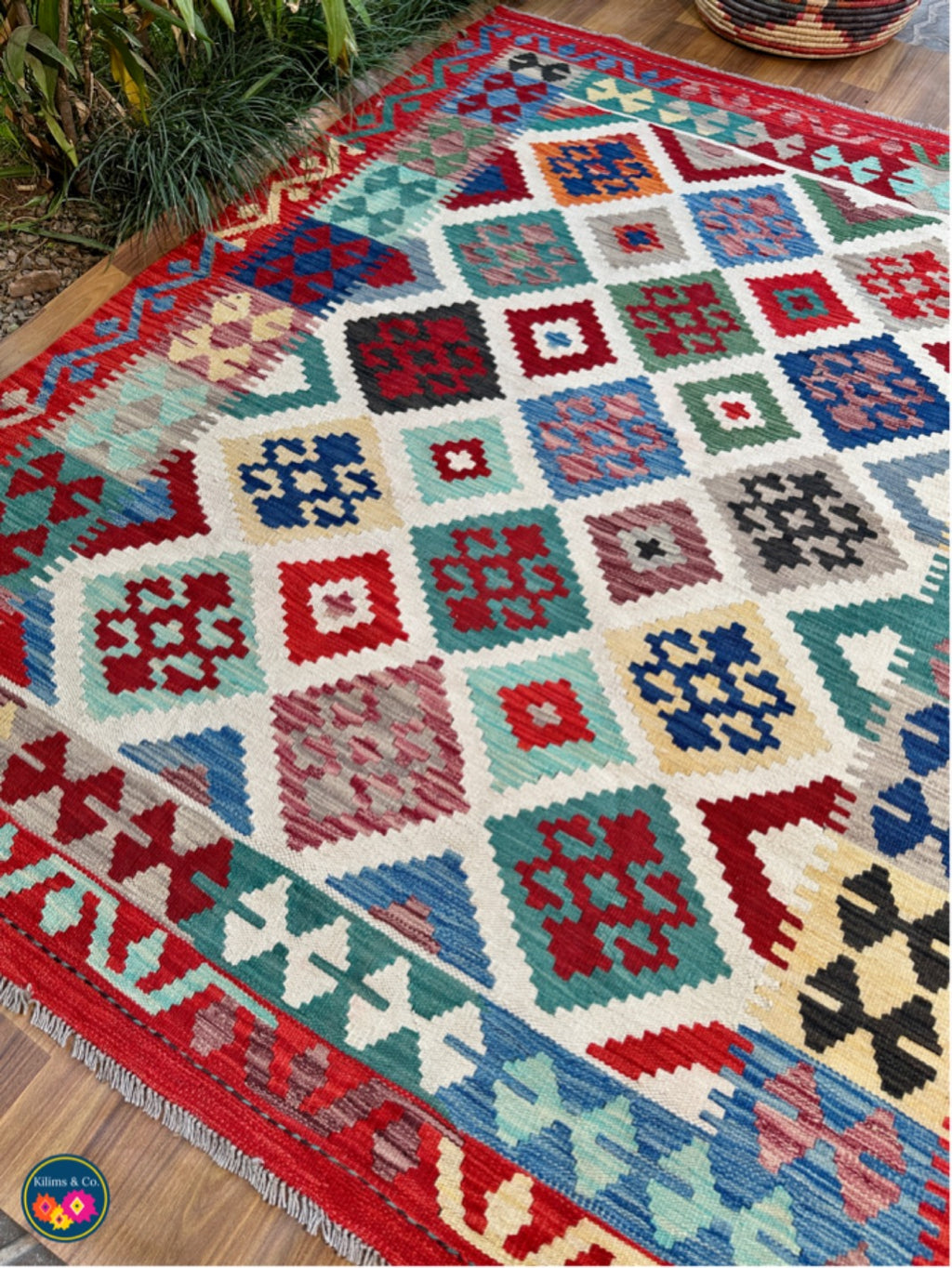 Pure wool kilim  6'6"x5'1