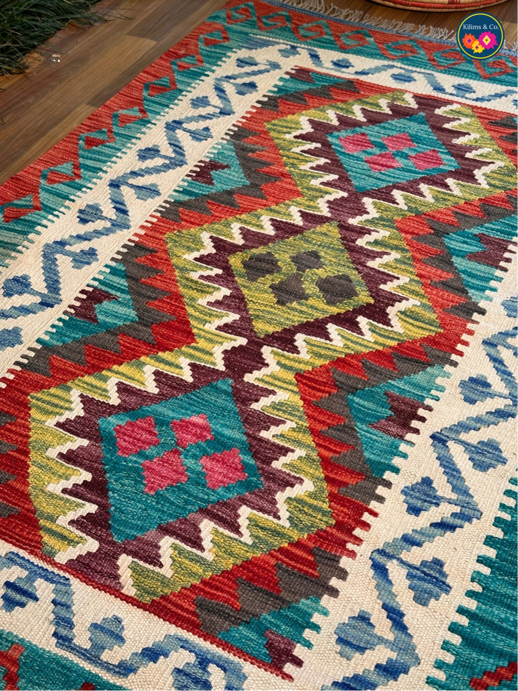 Pure wool kilim 5’0 x 3’4