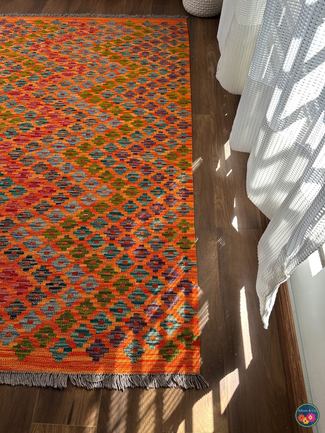 Pure Wool kilim 6ft 4in x 5ft 0in