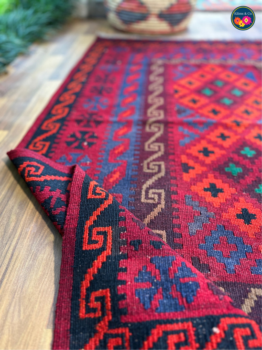 Pure wool kilim 5ft 2in x 3ft 4in