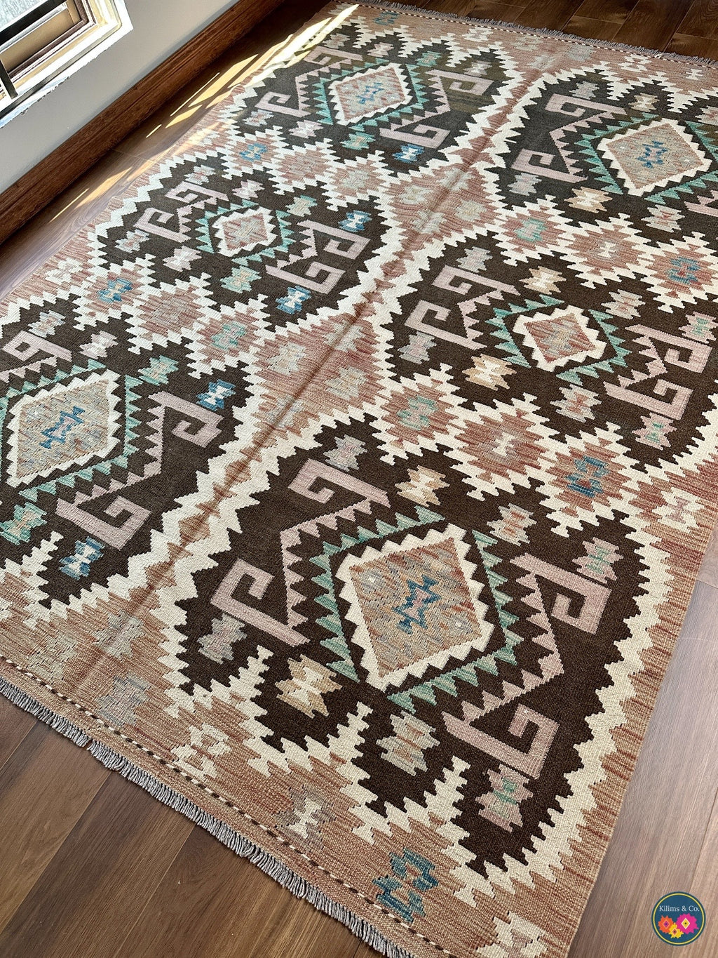 Pure Wool kilim 7ft 11in x 5ft 9in