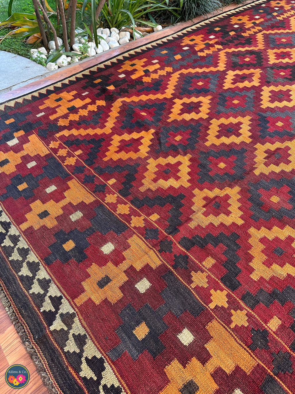 Pure Wool kilim 9ft 3in x 6ft 7in