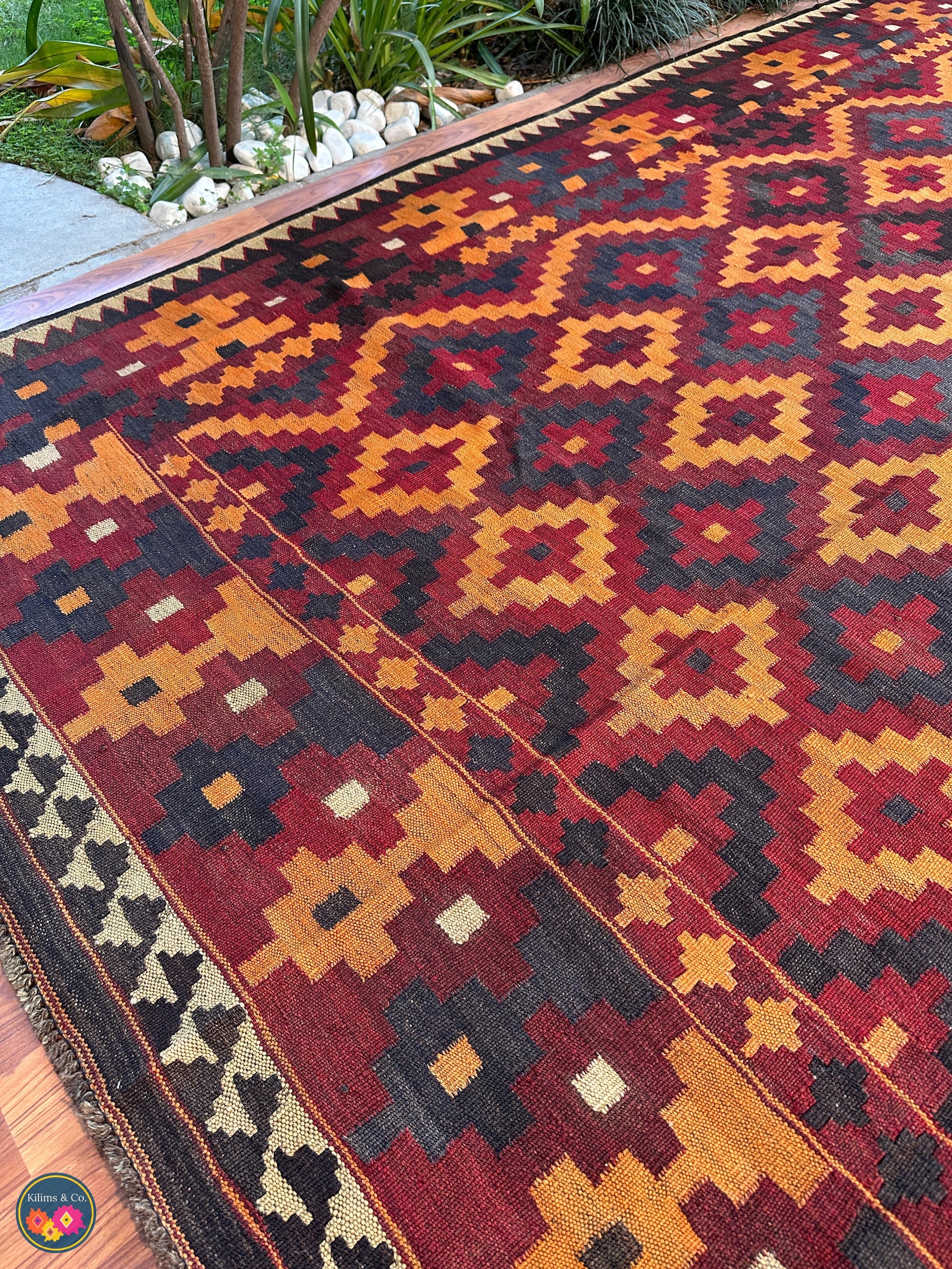 Pure Wool kilim 9ft 3in x 6ft 7in