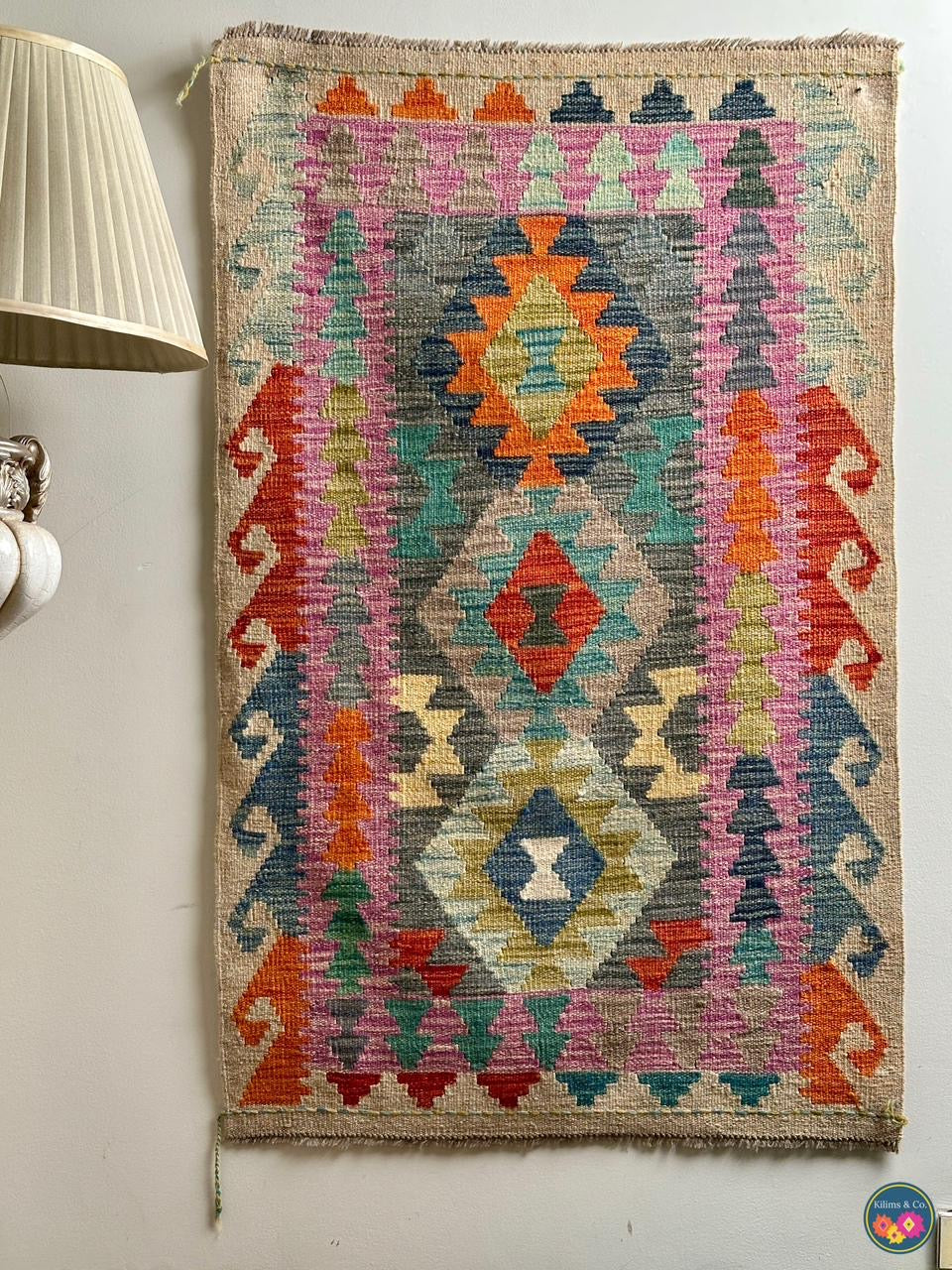 Pure Wool Hanging kilim 4’1”x2’7”