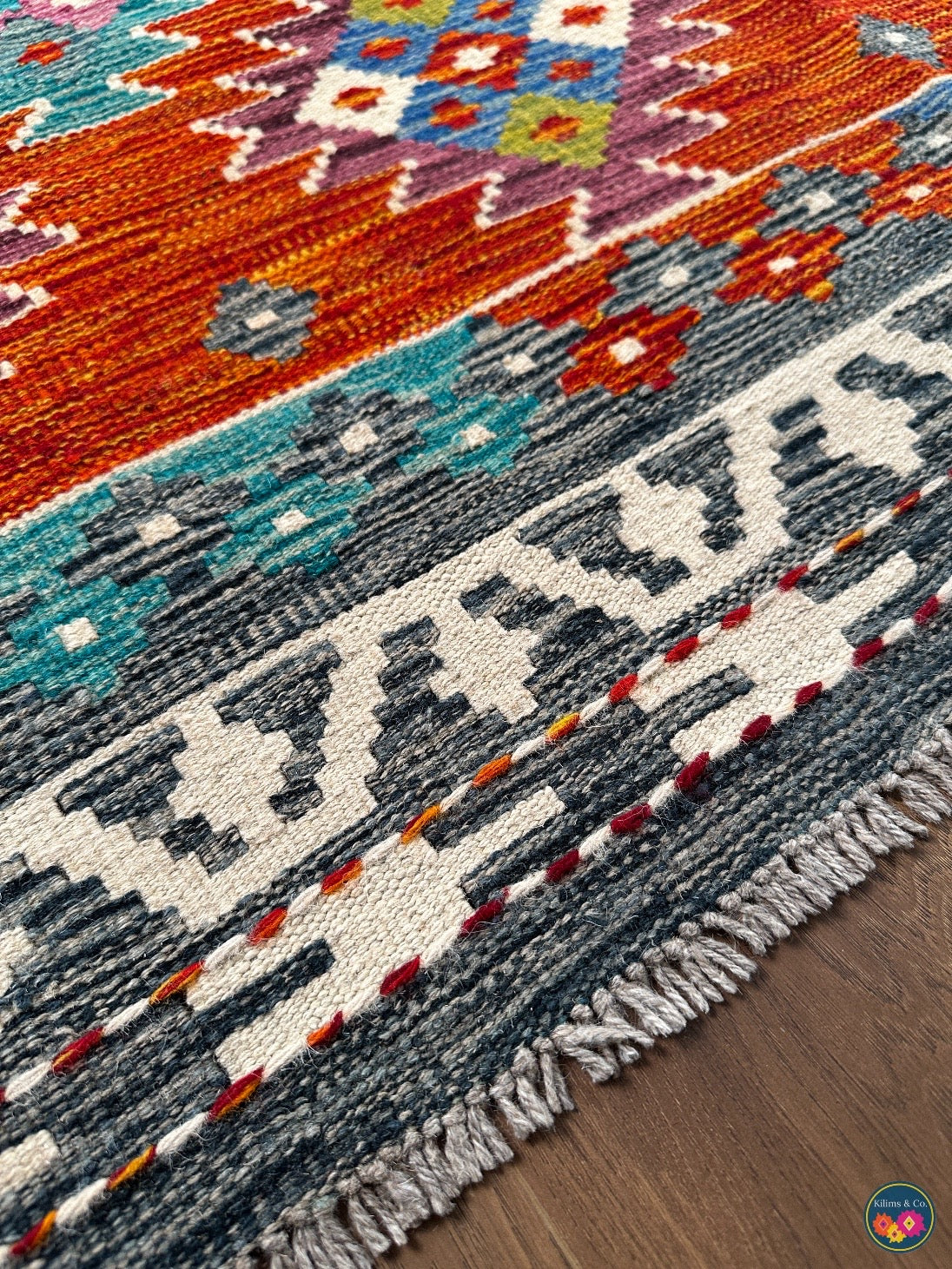 Pure Wool kilim 7ft 0in x 4ft 10in