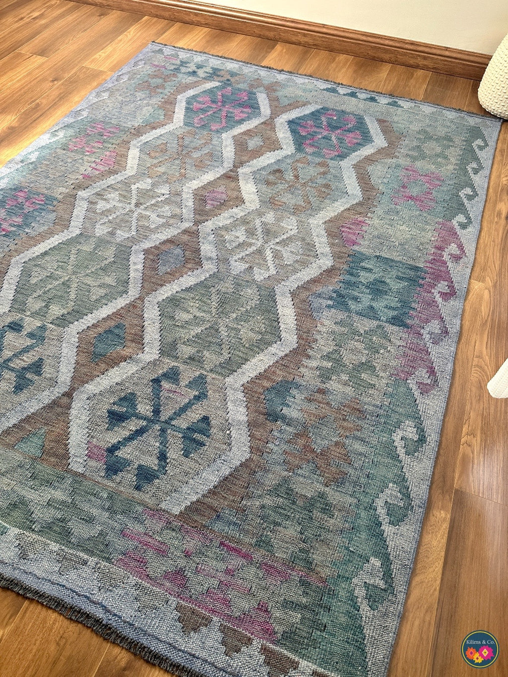 Over-dyed kilim 6ft 5in x 4ft 11in
