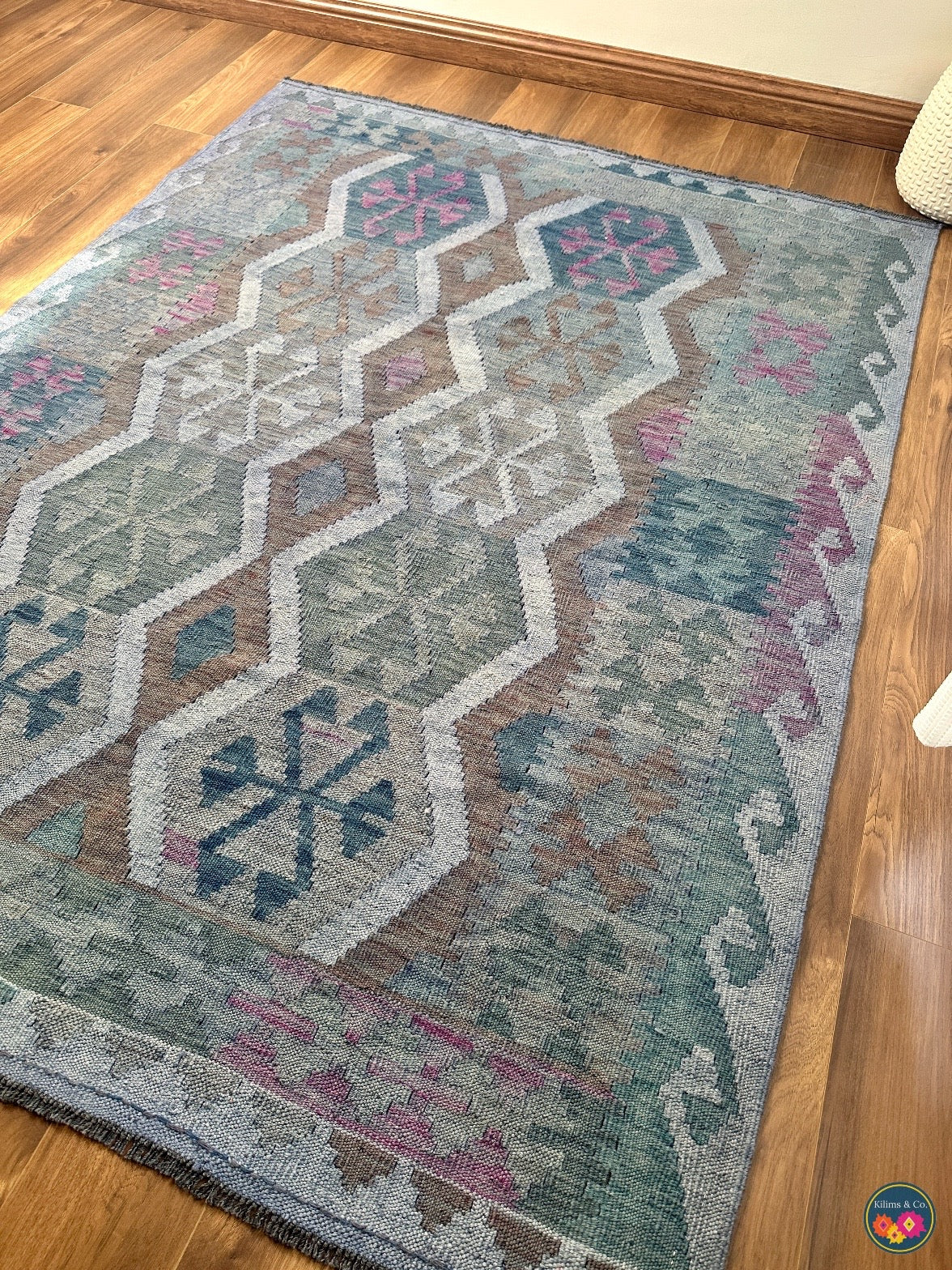 Over-dyed kilim 6ft 5in x 4ft 11in