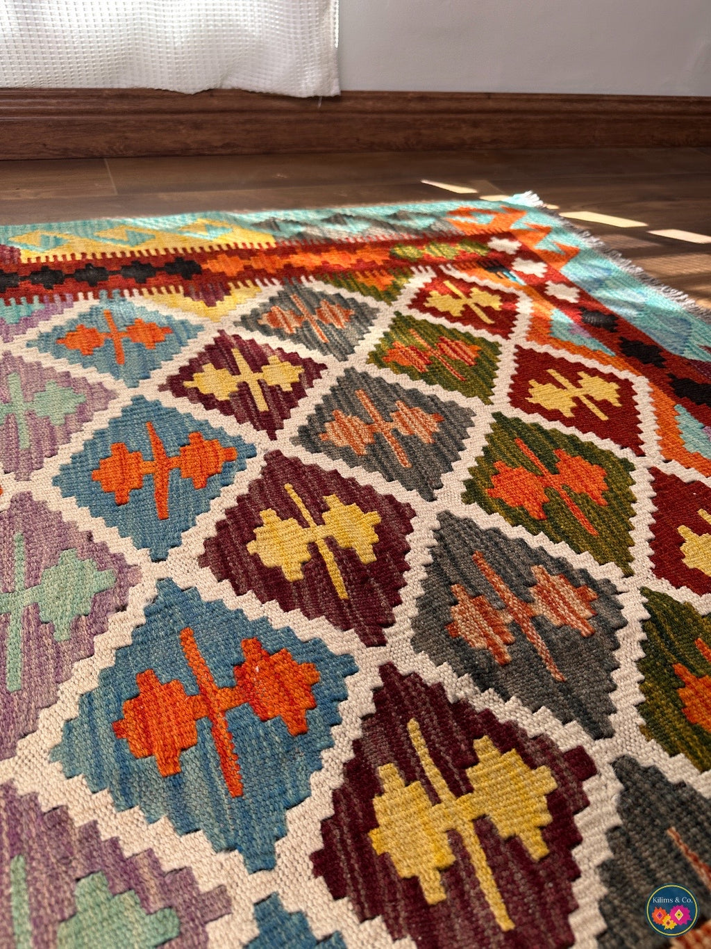 Pure Wool kilim 6ft 10in x 5ft 1in