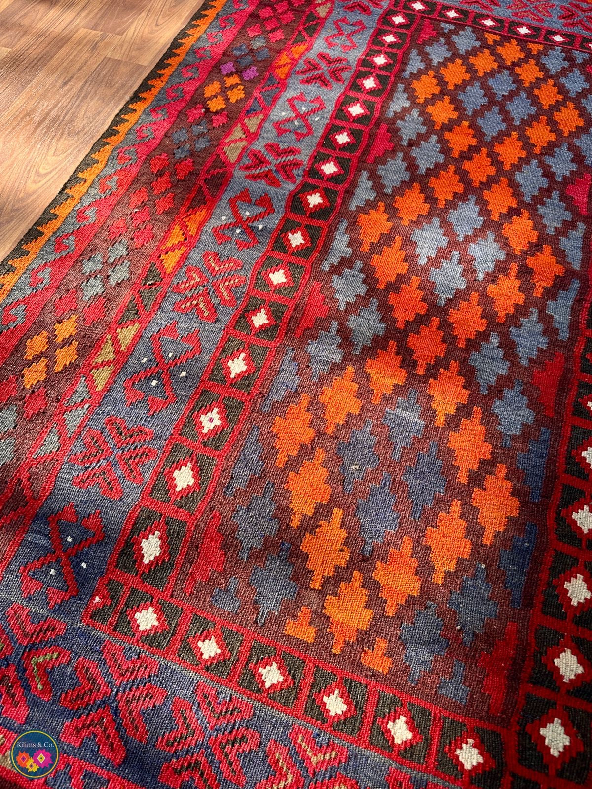 Pure wool kilim 6ft 5in x 3ft 8in