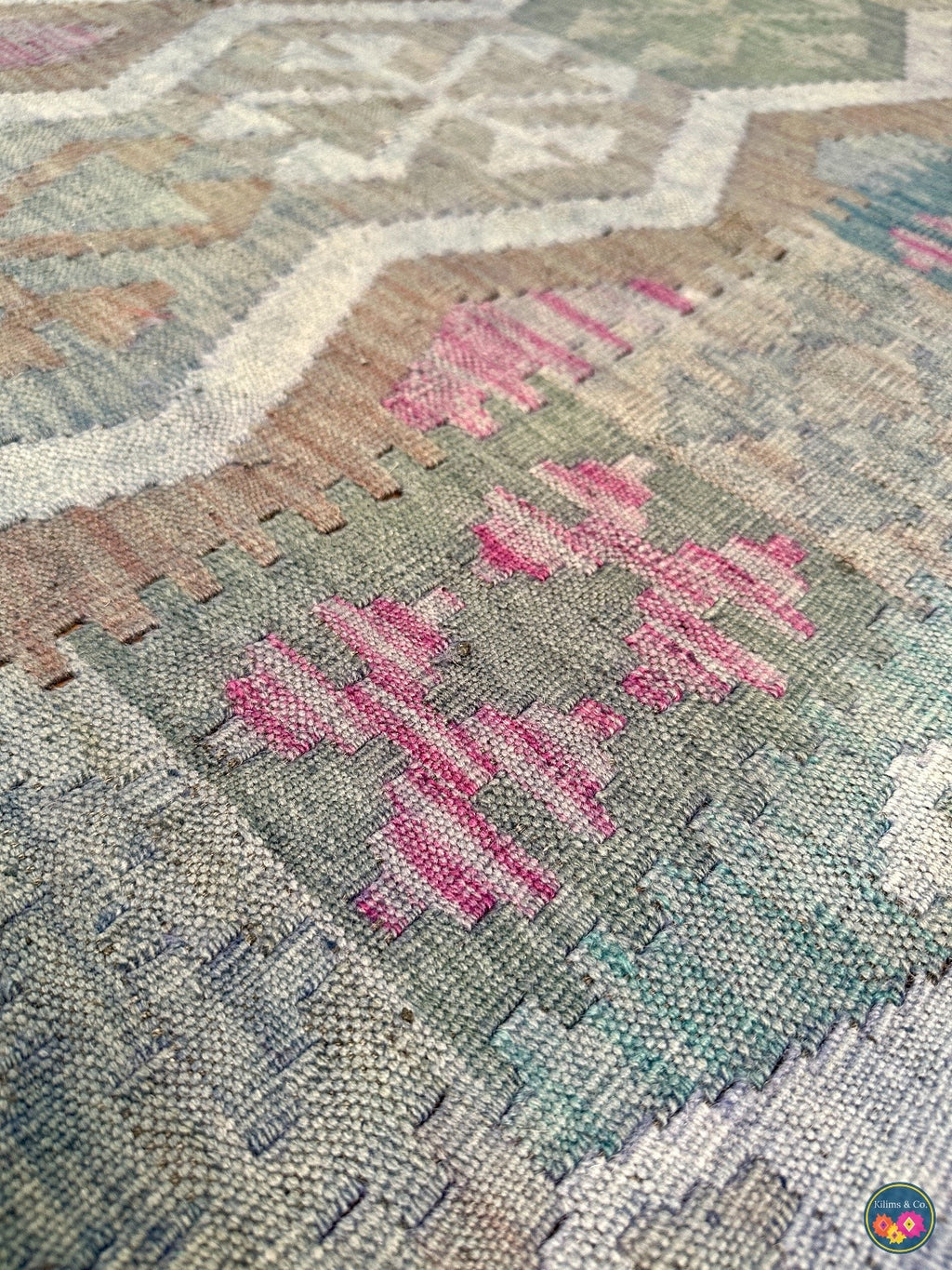 Over-dyed kilim 6ft 5in x 4ft 11in