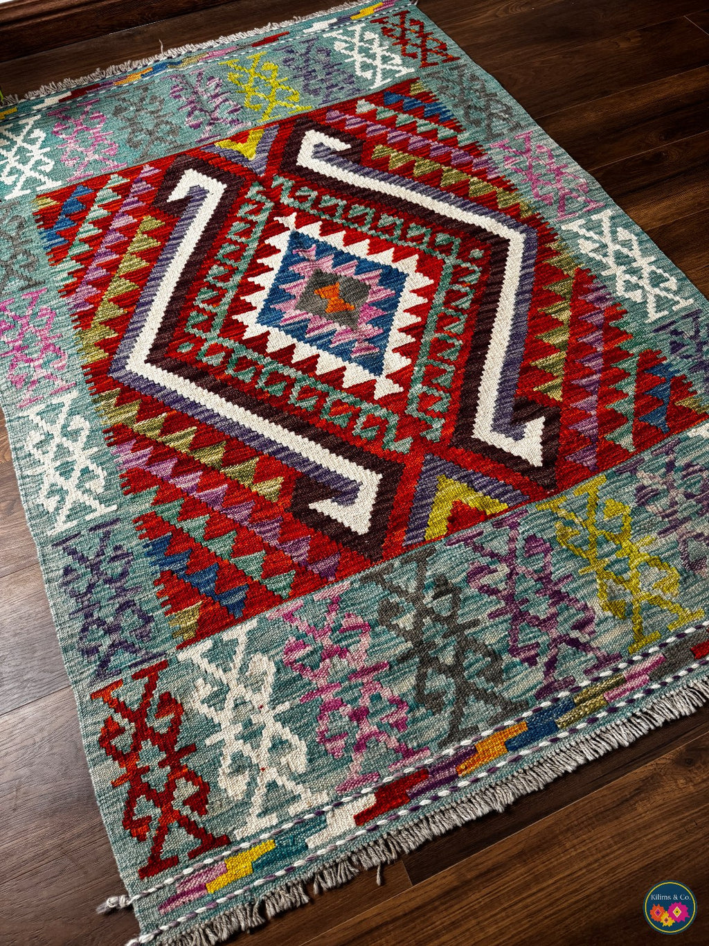 Pure Wool kilim 4’10”x3’5”