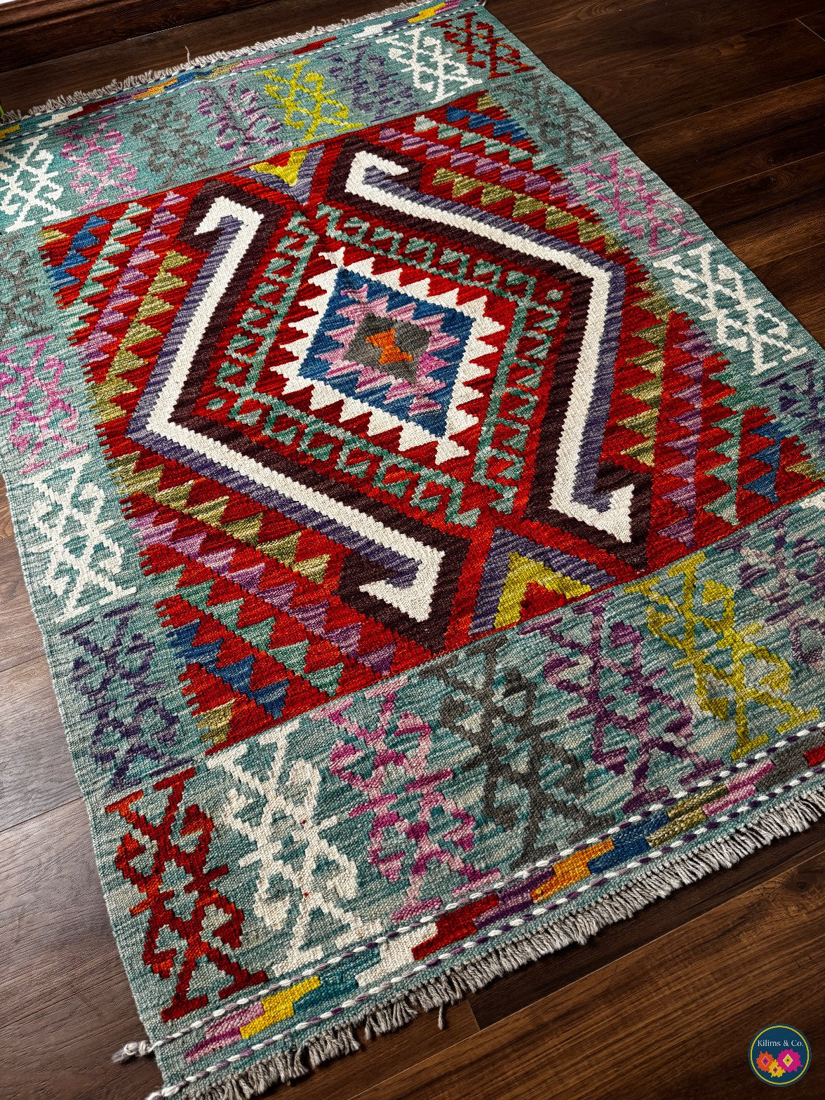 Pure Wool kilim 4’10”x3’5”