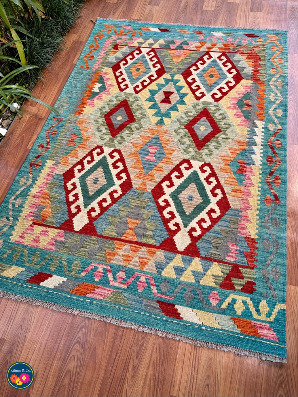 Pure wool kilim 5'10”x4'1”
