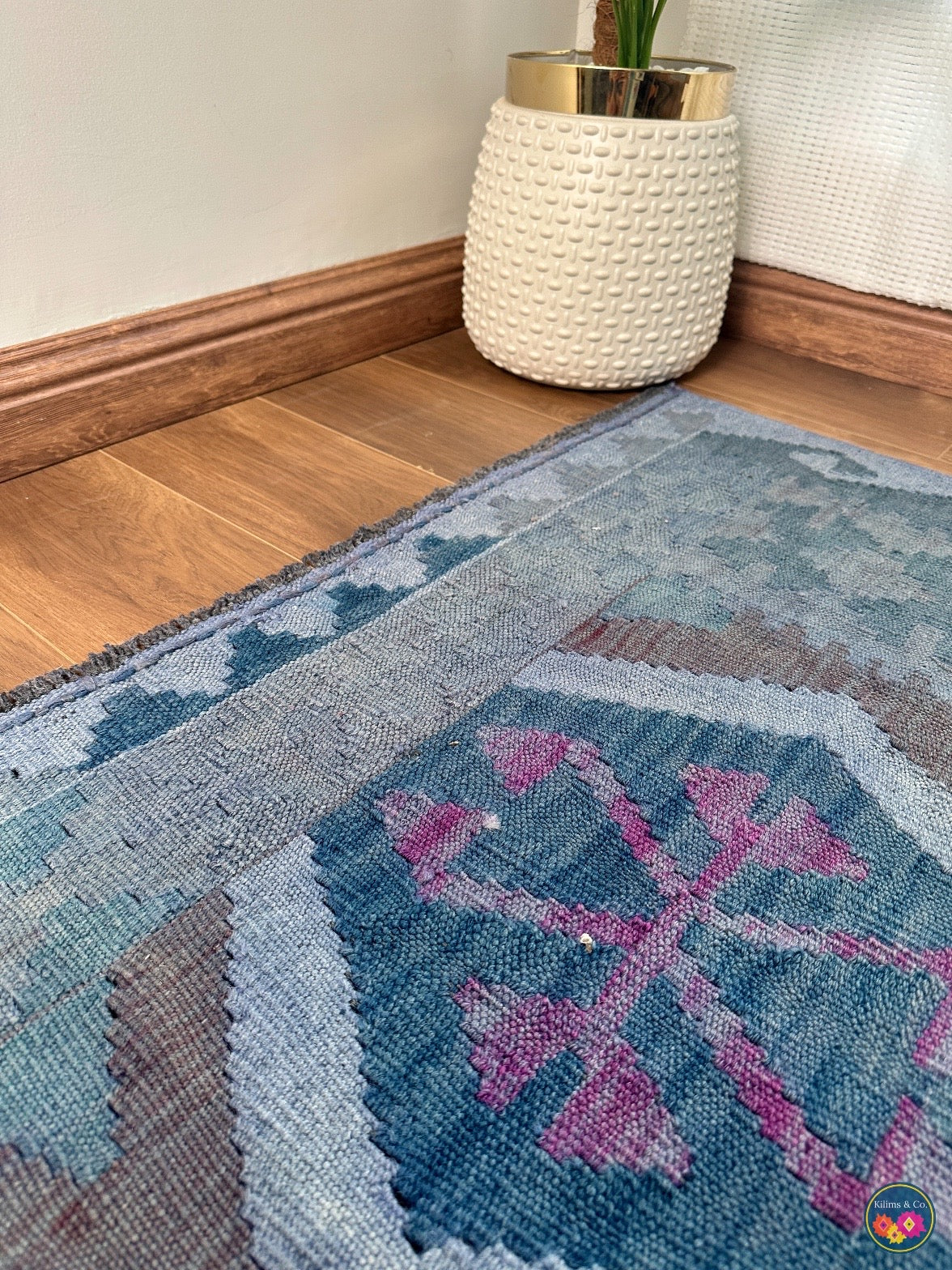 Over-dyed kilim 6ft 5in x 4ft 11in