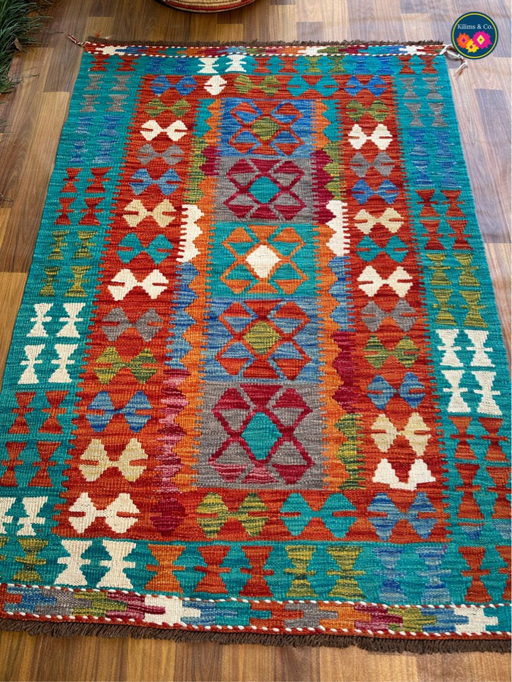 Pure wool kilim 4ft 9in x 3ft 4in