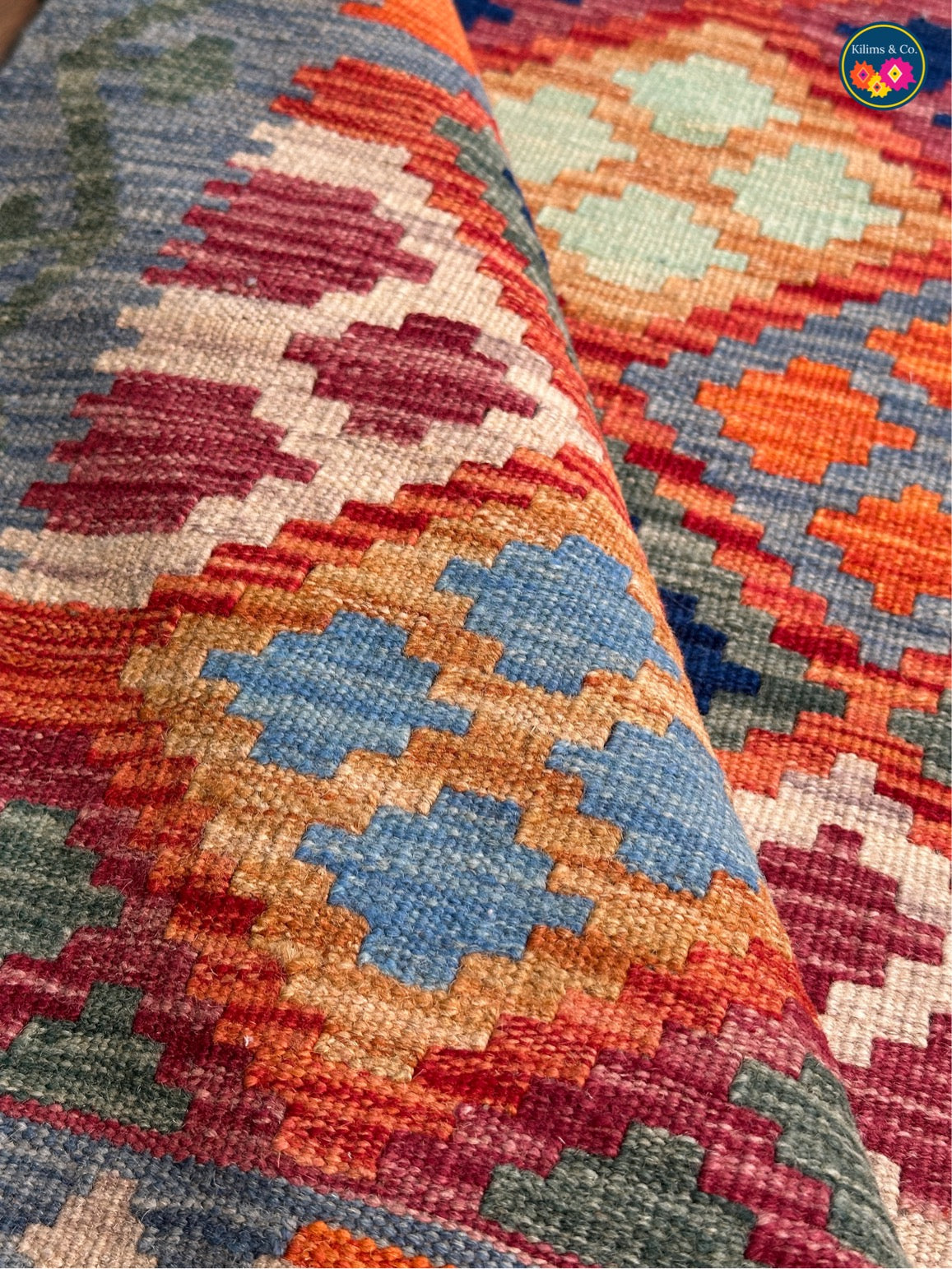 Pure wool kilim 4’11 x 3’4