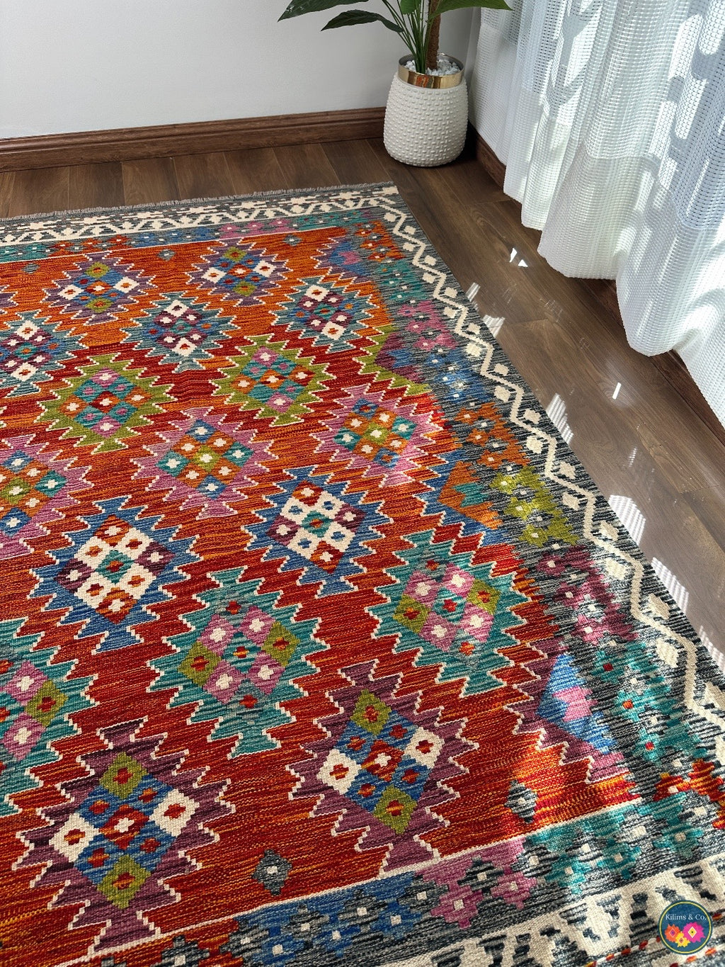 Pure Wool kilim 7ft 0in x 4ft 10in